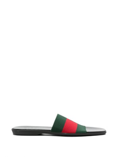 Gucci Web Detail Flat Sandals - Gucci - Modalova
