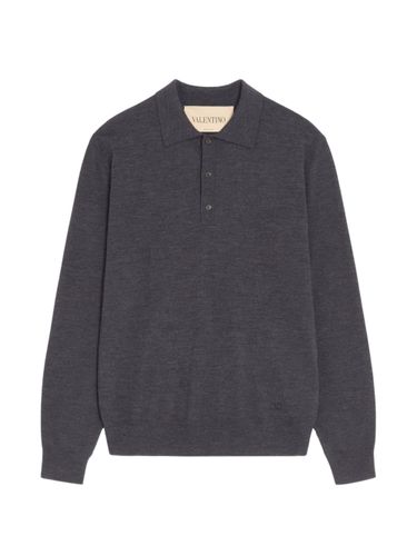 Wool Polo With Vlogo Embroidery - Valentino - Modalova