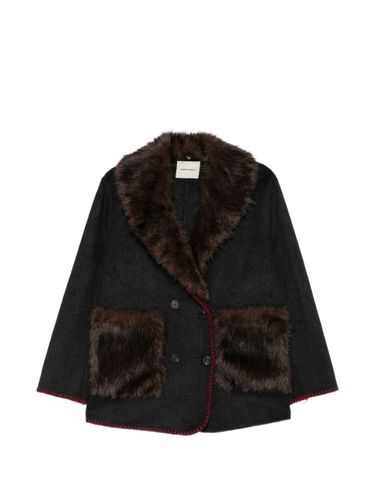 Faux Fur Detail Wool Coat - FRONT STREET 8 - Modalova