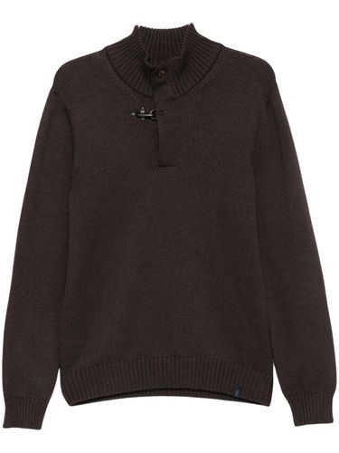 Elbow-Patch Hook-Fastening Sweater - Fay - Modalova