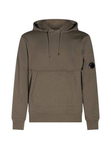 Diagonal-Raised Fleece Lens Hooded Sweatshir - C.P. COMPANY - Modalova