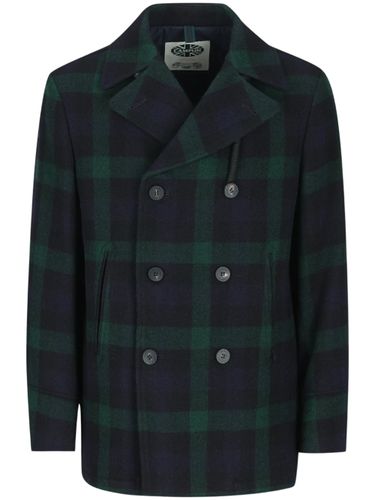 Check Double-Breasted Peacoat - CAMPLIN - Modalova