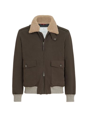 Cotton Blend Bomber Jacket - Brunello Cucinelli - Modalova