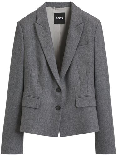 Slim-Fit Blazer In Melange Flannel - BOSS - Modalova