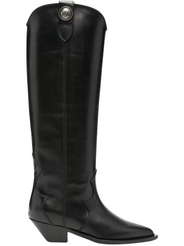 Logo-Plaque Knee-High Boots - Via Roma 15 - Modalova