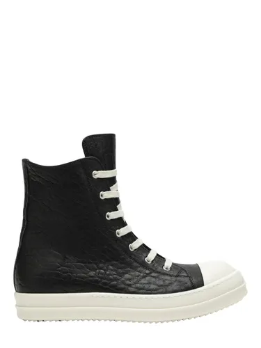 High-Top Sneakers In Textured Leather - Rick Owens - Modalova
