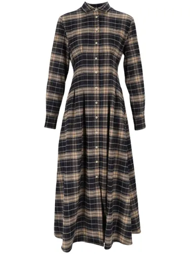 Long-Sleeved Checked Shirt Dress By - MC2 Saint Barth - Modalova