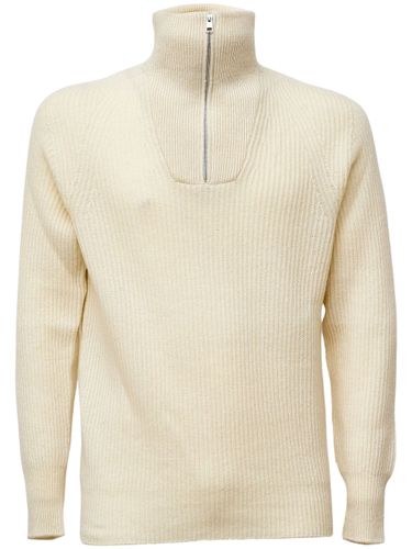 Half Zip Knitted Sweater By - AMARANTO - Modalova