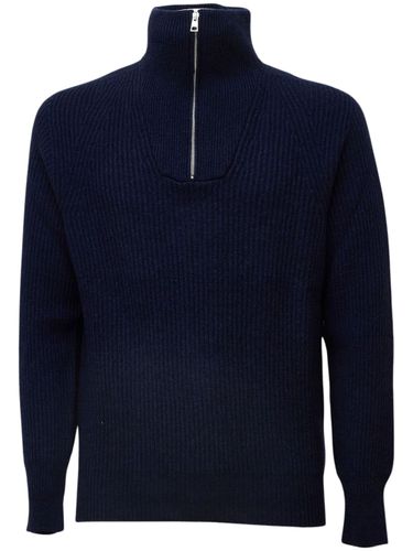 Half Zip High Neck Knitted Sweater - AMARANTO - Modalova