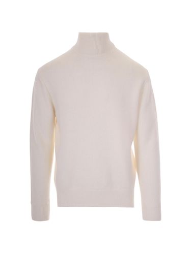 High-Neck Ribbed-Trim Sweater - PAOLO PECORA - Modalova