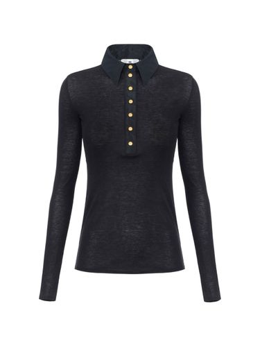 Wool Blend Polo Shirt - Elisabetta Franchi - Modalova