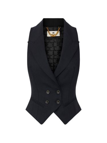 Wool Double-Breasted Vest - Elisabetta Franchi - Modalova