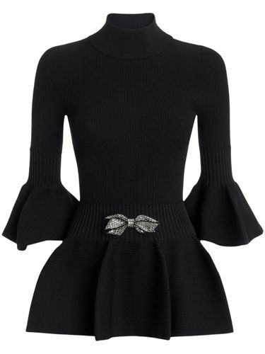 Bow-Embellished Peplum Sweater - Genny - Modalova