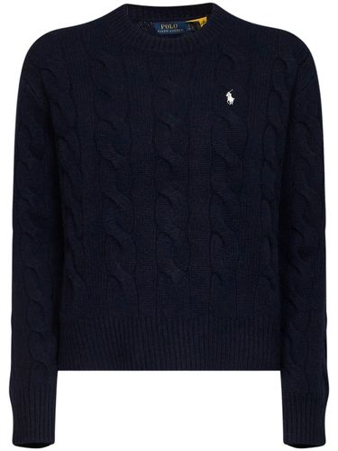 Crewneck Cable-Knit Wool And Cashmere Sweater In Nav - POLO RALPH LAUREN - Modalova