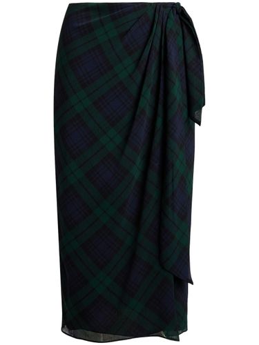 Plaid Tie-Front Georgette Midi Skirt - Lauren Ralph Lauren - Modalova