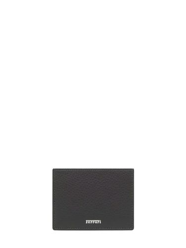 Garnet Leather Card Holder With Printed Logo - FERRARI - Modalova
