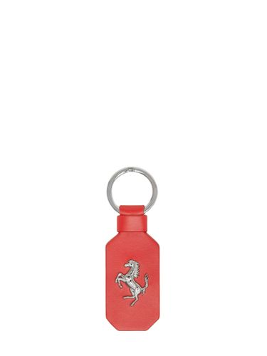 Leather Keyring With Prancing Horse - FERRARI - Modalova