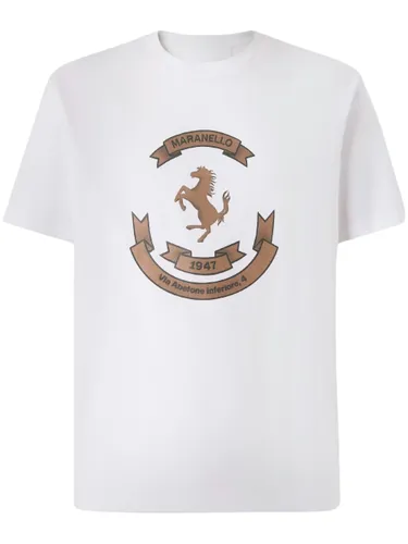 Cotton T-Shirt With Logo Print - FERRARI - Modalova