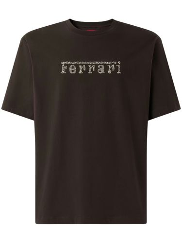 Cotton T-Shirt With Embroidered Logo - FERRARI - Modalova