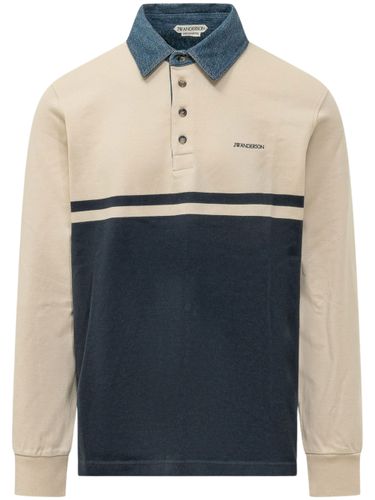 Denim-Collar Colour-Block Polo Shirt - JW ANDERSON - Modalova