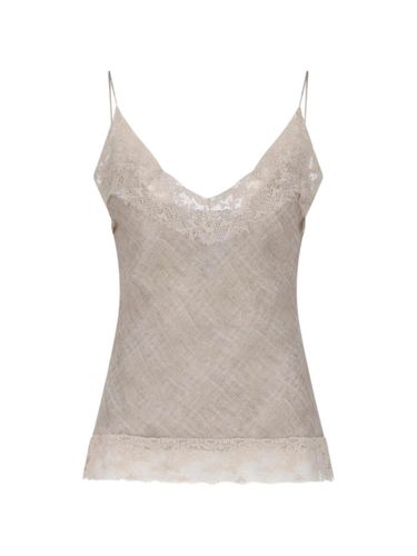Lace Trim Tank Top By - Ermanno Scervino - Modalova