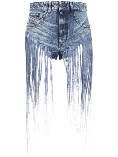 Diesel Denim Fringed Shorts - Diesel - Modalova