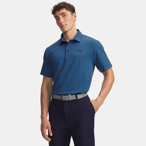 Polo à rayures Playoff 3.0 Midnight Marine / Aegean / Blanc S - Under Armour - Modalova