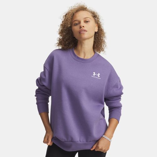 Haut à col ras du cou oversize Icon Fleece Mauve Luxe / Blanc XL - Under Armour - Modalova