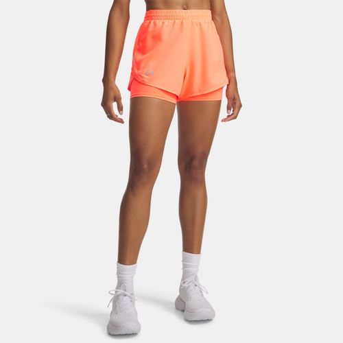 Short 2 en 1 Fly By Electric Tangerine / Electric Tangerine / réfléchissant XL - Under Armour - Modalova