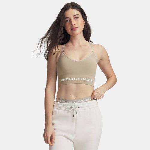 Brassière de sport à maintien léger Vanish Seamless City Khaki / Summit Blanc M - Under Armour - Modalova