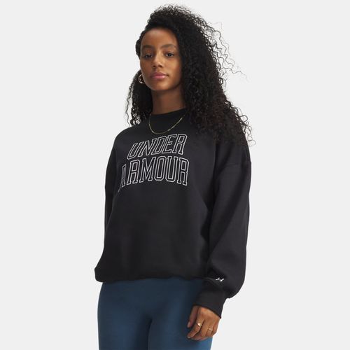 Haut à col ras du cou oversize Rival Fleece Varsity / Blanc S - Under Armour - Modalova