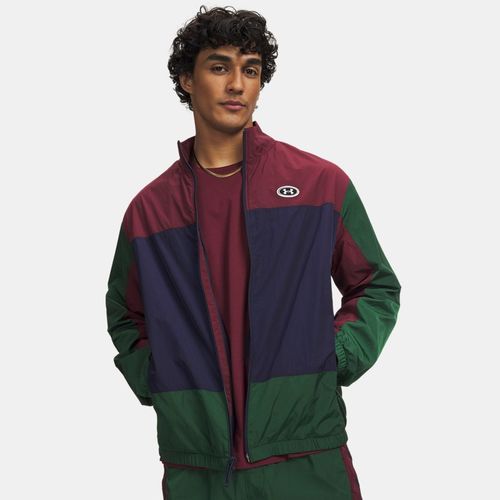 Haut entièrement zippé Icon Woven Track Forest / Midnight Bleu Marine / Blanc 3XL - Under Armour - Modalova