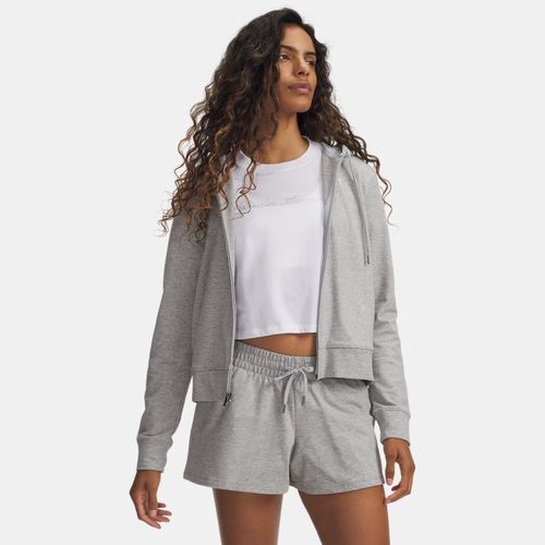 Haut entièrement zippé Sport Terry Mod Light Heather / Blanc L - Under Armour - Modalova