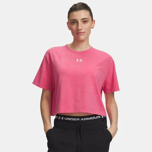 T-shirt Rival Boxy Wash Super / Blanc L - Under Armour - Modalova