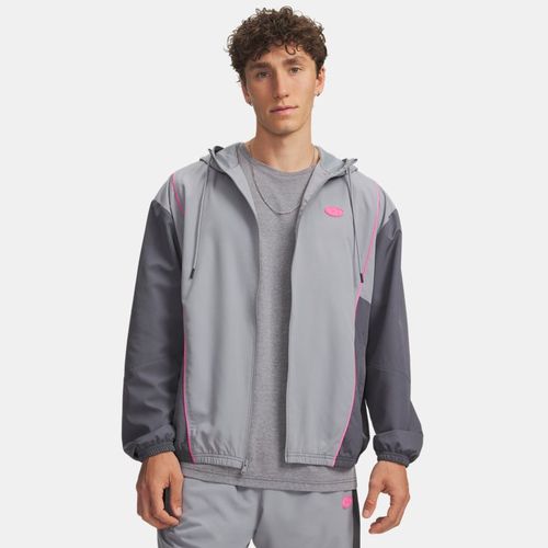 Veste Rival Woven Colorblock Acier / Castlerock / Rose Frenzy L - Under Armour - Modalova