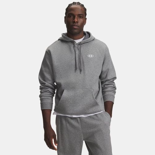 Sweat à capuche Rival Fleece Castlerock Light Heather / Blanc L - Under Armour - Modalova