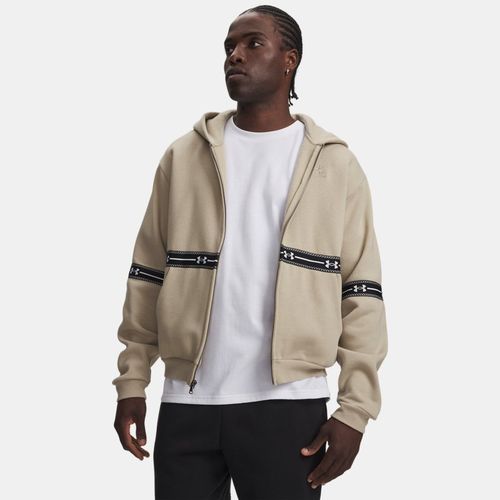 Haut entièrement zippé Icon Fleece Taped City Khaki / Noir 3XL - Under Armour - Modalova