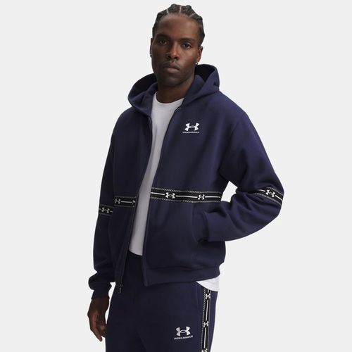 Haut entièrement zippé Icon Fleece Taped Midnight Marine / Blanc XS - Under Armour - Modalova
