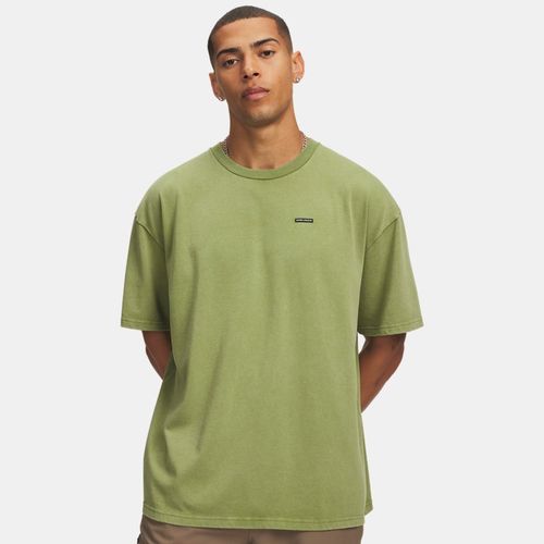 Haut à manches courtes oversize Heavyweight Wash Warm Olive / Noir XL - Under Armour - Modalova