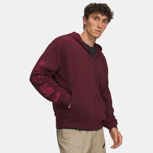 Haut entièrement zippé à motif Rival Lightweight Vintage Maroon / Noir L - Under Armour - Modalova