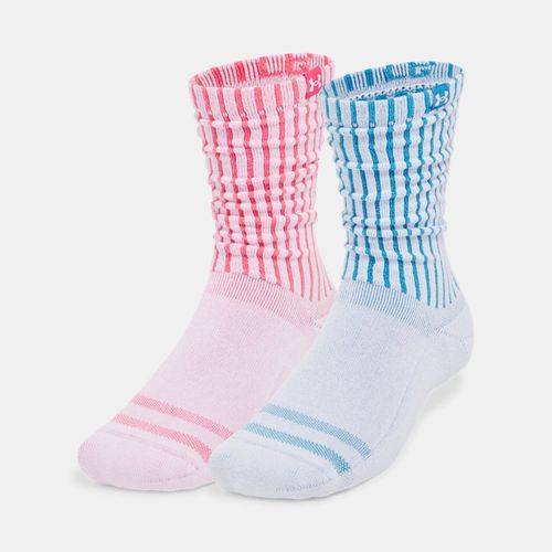 Chaussettes mi-hautes Sportstyle Cotton Scrunch unisexes, lot de deux Ether / Super Rose / Ether XL - Under Armour - Modalova