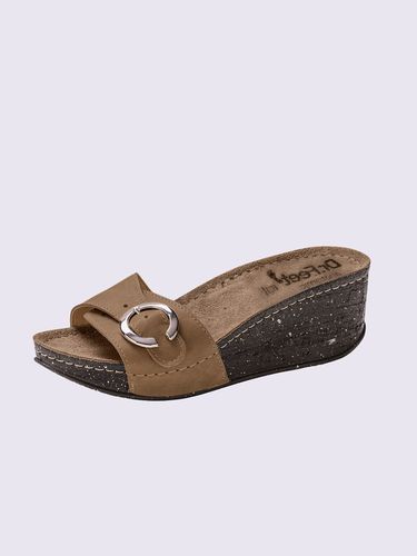 Mules cuir vachette - taupe - Helline - Modalova