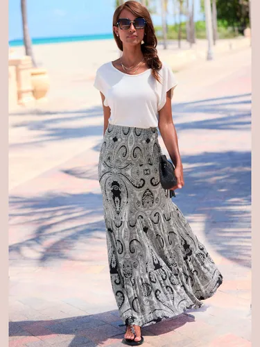 Robe 2 en 1 large ceinture smockée sur le haut - - LASCANA - Modalova