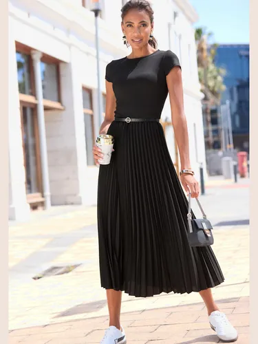 Robe mi-longue encolure ronde - LASCANA - Modalova