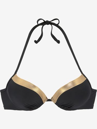 Haut de bikini push-up couleur unie avec empiècements couleur or - - LASCANA - Modalova