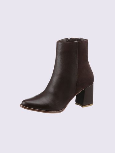 Bottines cuir de bœuf nappa et velours - Helline - Modalova