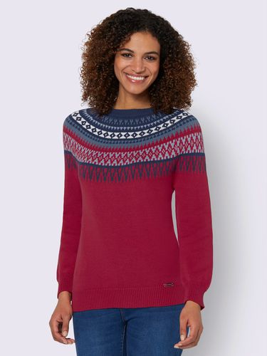 Pull en pur coton motif norvégien en jacquard col rond - - Collection L - Modalova