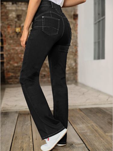Jean bootcut avec coton - noir - Helline - Modalova