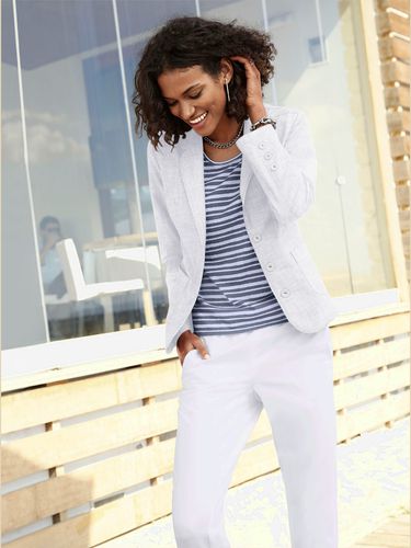 Veste blazer pur coton - blanc - Helline - Modalova