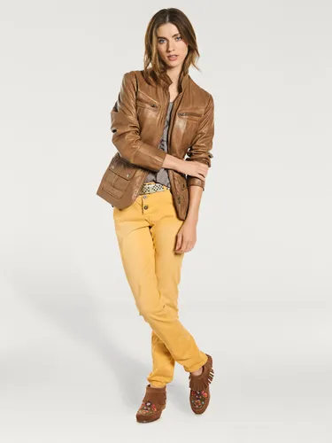 Veste en cuir cuir d'agneau souple - Linea Tesini - Modalova